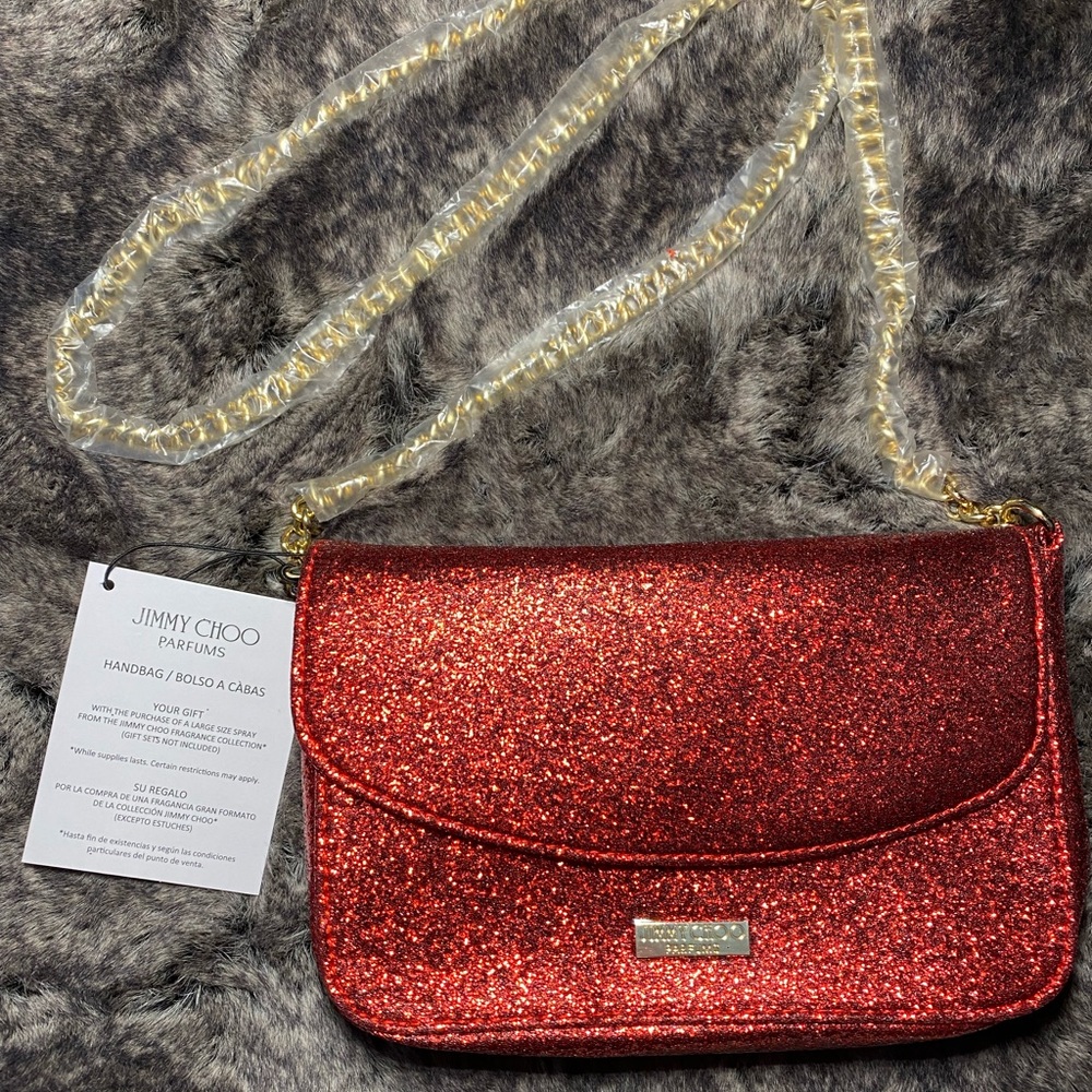 Jimmy choo red sparkle purse